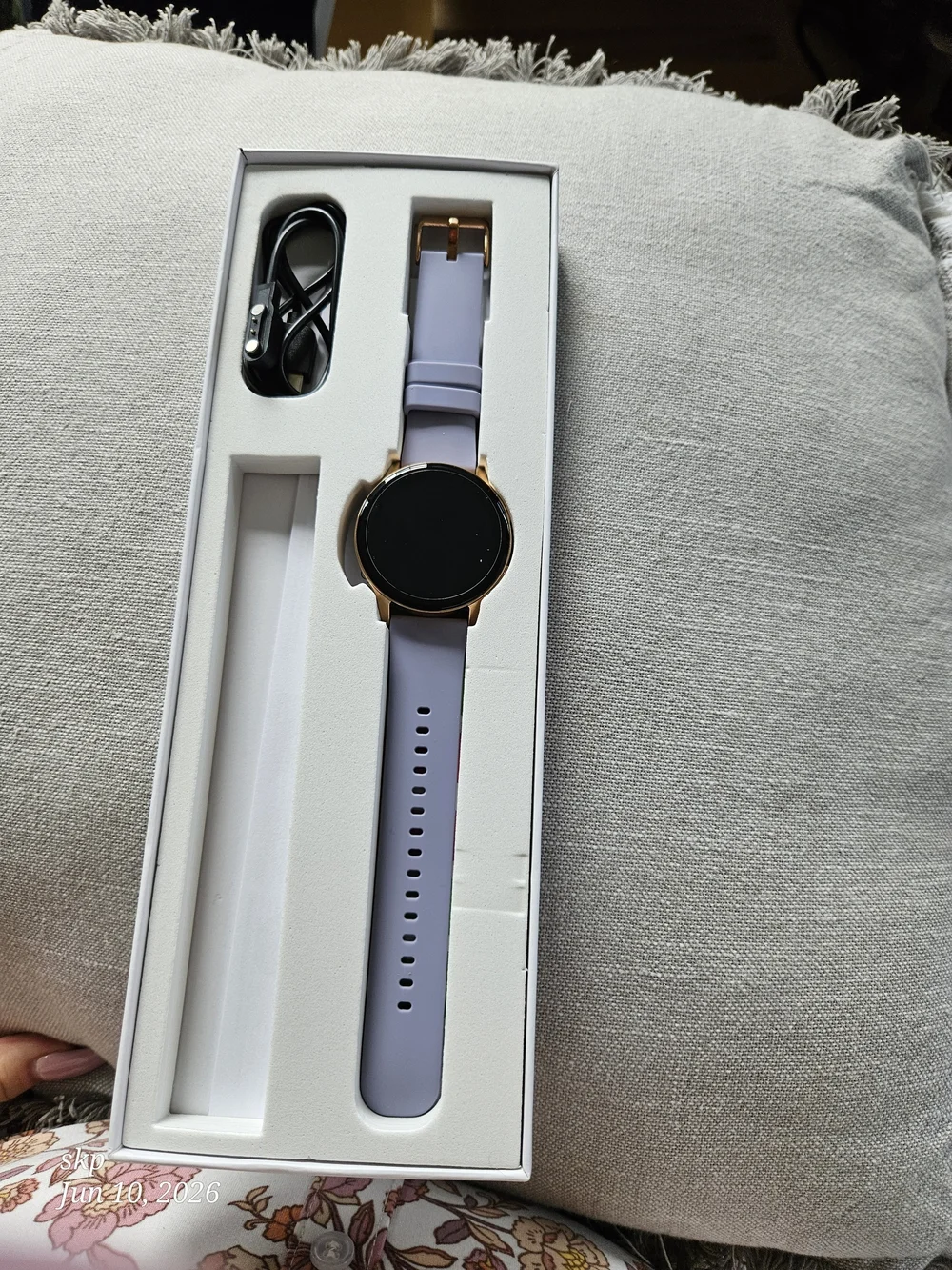 Luna PRO Gold Case Lavender Silicone Smartwatch with Round Display